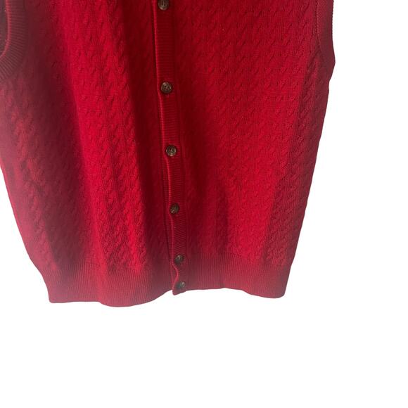 Tricots St Raphael Vintage 90s Men's Size Medium Pure Wool‎ Red Sweater Vest - Picture 3 of 7